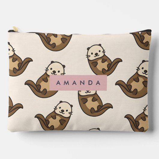 Personalisierte Pastell-Charming-Katzenmuster Zubehörtasche (Vorderseite)