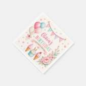 Personalisierte Pastell-Eiscreme-Geburtstagsfeier Serviette (Ecke)