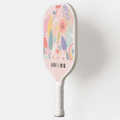Personalisierte Pastell Floral Individuelle Name G Pickleball Schläger (Links)