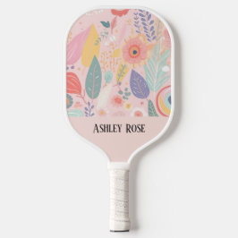 Personalisierte Pastell Floral Individuelle Name G Pickleball Schläger