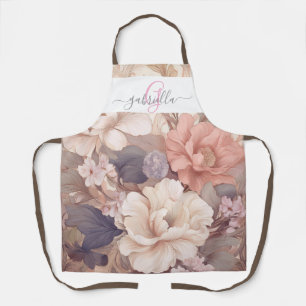 Personalisierte Pastell Floral mit Name und Monogr Schürze