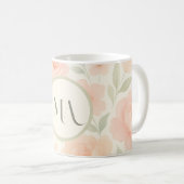 Personalisierte Pastell Floral Tasse mit Monogramm (VorderseiteRechts)