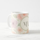 Personalisierte Pastell Floral Tasse mit Monogramm (Vorderseite Links)