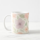Personalisierte Pastell Floral Tasse mit Monogramm (Links)