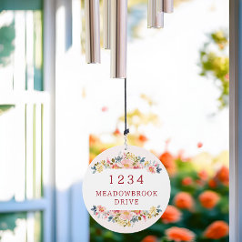 Personalisierte Pastell Floral Zuhause-Adresse Windspiel