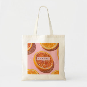 Personalisierte Pastell Glitzernde Orangenscheibe Tragetasche
