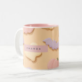 Personalisierte Pastell Halloween-Ghost-Bat Zweifarbige Tasse (Vorderseite Links)
