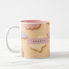 Personalisierte Pastell Halloween-Ghost-Bat Zweifarbige Tasse