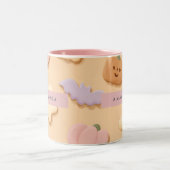 Personalisierte Pastell Halloween-Ghost-Bat Zweifarbige Tasse (Mittel)