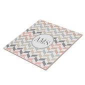 Personalisierte Pastell Herringbone-Monogramm Fliese (Seite)