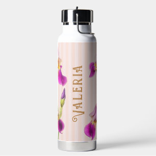 Personalisierte Pastell-Iris und Cottagecore-Ästhe Trinkflasche