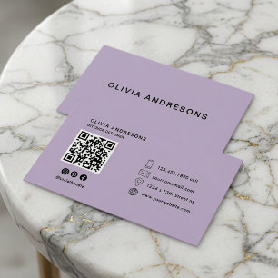 Personalisierte Pastell-Lavendel-Minimalist  Visitenkarte