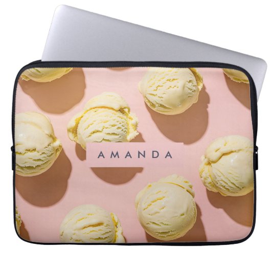 Personalisierte Pastell-Limonencreme-Bliss Laptopschutzhülle (Vorderseite)