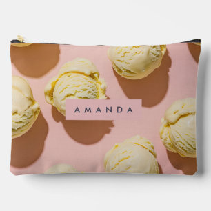 Personalisierte Pastell-Limonencreme-Bliss Zubehörtasche