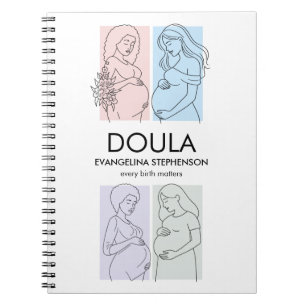 Personalisierte Pastell-Linienkunst DOULA Notizblock