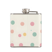 Personalisierte Pastell-Macaron-Polka-Punkte Flachmann (Rückseite)