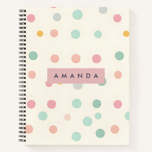 Personalisierte Pastell-Macaron-Polka-Punkte Notizblock
