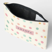 Personalisierte Pastell-Macarons Punkte-Muster Zubehörtasche (Offen)