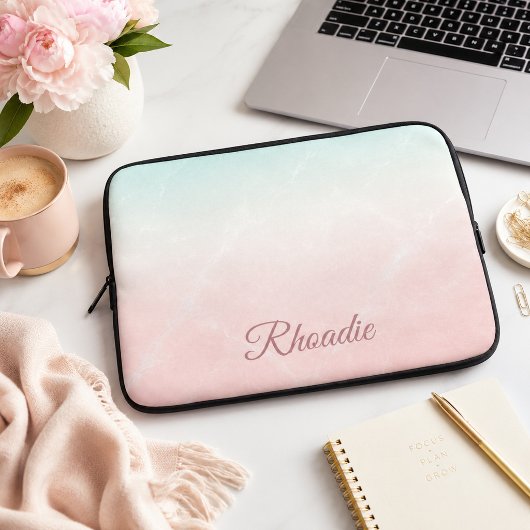 Personalisierte Pastell-Marmor-Hülle Laptopschutzhülle