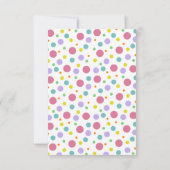 Personalisierte Pastell-Mehrfarben-Polka-Punkte Einladung (Rückseite)