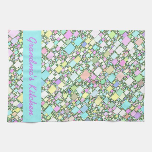 Personalisierte Pastell Mini-Boxen Abstrakt Geschirrtuch (Horizontal)