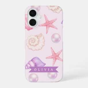 Personalisierte Pastell-Muschel-Küstennamen定制 is n iPhone 16 Hülle