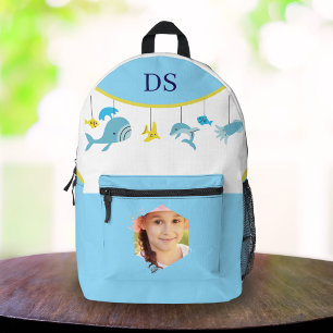 Personalisierte Pastell-Ozean-Mädchen Zurück zur S Bedruckter Rucksack