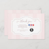 Personalisierte Pastell Pink Cake Bäckerei Dankeskarte (Vorne/Hinten)