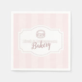 Personalisierte Pastell Pink Cake Bäckerei Serviette (Vorderseite)