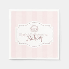 Personalisierte Pastell Pink Cake Bäckerei Serviette
