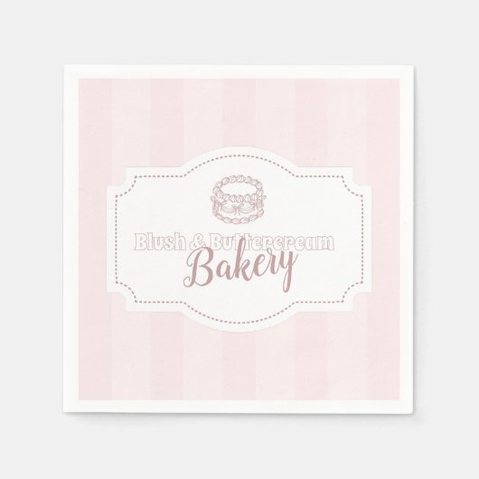 Personalisierte Pastell Pink Cake Bäckerei Serviette (Vorderseite)