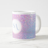 Personalisierte Pastell Pink-Glitzer-Tasse mit Mon Jumbo-Tasse (Vorderseite Rechts)