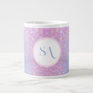 Personalisierte Pastell Pink-Glitzer-Tasse mit Mon Jumbo-Tasse