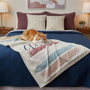 Personalisierte Pastell-Pinselstriche  Fleecedecke