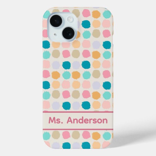 Personalisierte Pastell-Punkte Case-Mate iPhone Hülle (Rückseite)