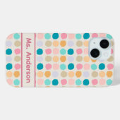 Personalisierte Pastell-Punkte Case-Mate iPhone Hülle (Rückseite (Horizontal))