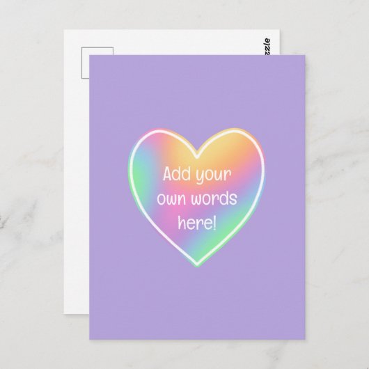 Personalisierte Pastell Rainbow Postkarten (Vorne/Hinten)