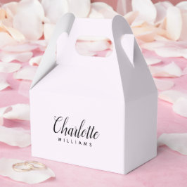 Personalisierte Pastell-Rosa-Monogramm-Bevorzugung Geschenkschachtel