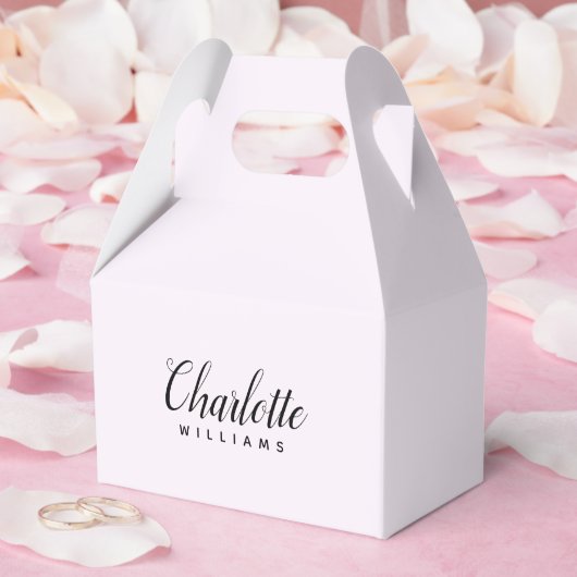 Personalisierte Pastell-Rosa-Monogramm-Bevorzugung Geschenkschachtel (Hochzeit)