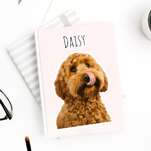 Personalisierte Pastell Rosa Telefonzelle mit Hund Aufkleber