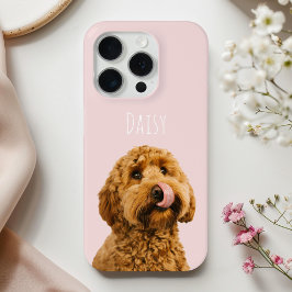 Personalisierte Pastell Rosa Telefonzelle mit Hund Case-Mate iPhone Hülle