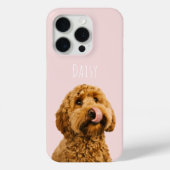 Personalisierte Pastell Rosa Telefonzelle mit Hund Case-Mate iPhone Hülle (Rückseite)