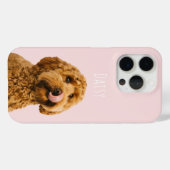 Personalisierte Pastell Rosa Telefonzelle mit Hund Case-Mate iPhone Hülle (Rückseite (Horizontal))