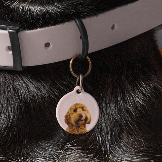 Personalisierte Pastell Rosa Telefonzelle mit Hund Haustiermarke (Von Creator hochgeladen)