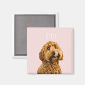 Personalisierte Pastell Rosa Telefonzelle mit Hund Magnet (Vorderseite/Rückseite)