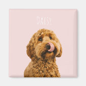 Personalisierte Pastell Rosa Telefonzelle mit Hund Magnet (Vorne)