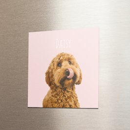 Personalisierte Pastell Rosa Telefonzelle mit Hund Magnet