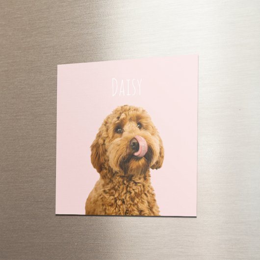 Personalisierte Pastell Rosa Telefonzelle mit Hund Magnet