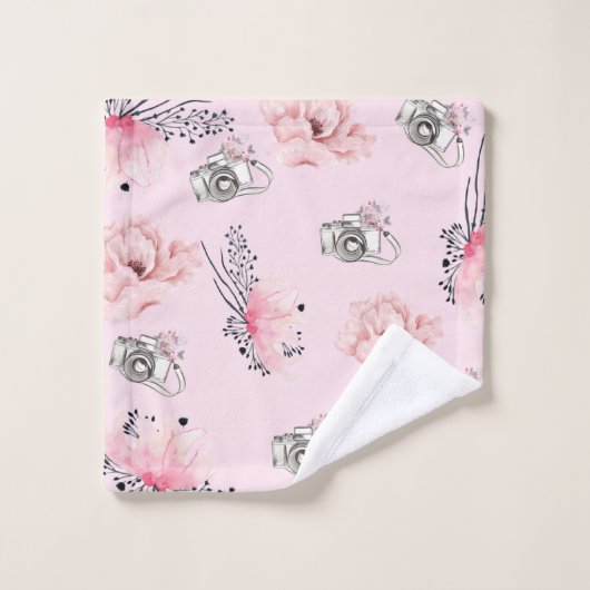 Personalisierte Pastell-Rose Badhandtuch Set (Waschlappen)