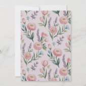 Personalisierte Pastell-Rose und Tulpen Einladung (Rückseite)